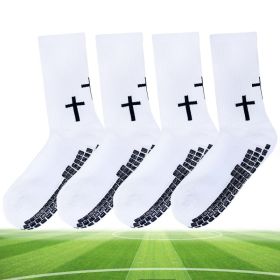 Solid Color Classic High Tube Football Socks (Option: White-Adult-4PCS)
