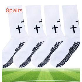Solid Color Classic High Tube Football Socks (Option: White-Adult-8pairs)