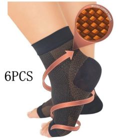 Men Women Anti Fatigue Compression Foot Sleeve Foot Ankle Compression Socks (Option: S M-01or6pcs)