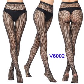 High-elasticity European And American Jacquard Fishnet Stockingssexy (Option: V6008 Utopia-White Card OPP Simple)