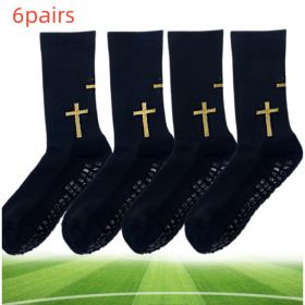 Solid Color Classic High Tube Football Socks (Option: Black-Adult-6pairs)