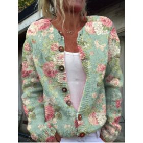 3D Digital Printing Cardigan Knitted Coat (Option: Style5-L)