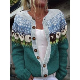 3D Digital Printing Cardigan Knitted Coat (Option: Style2-5XL)