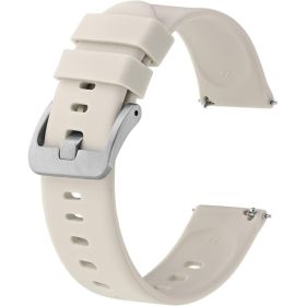 Smartwatch Accessories,Silicone Watch Bands, Slim Watch Straps With Quick Release, 22mm (Option: Ivory white)