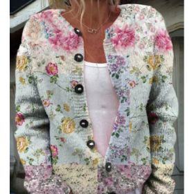 3D Digital Printing Cardigan Knitted Coat (Option: Style4-2XL)