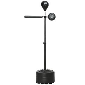 Free Standing Boxing Bag with Stand, Punching Speed Bag Reaction Bar Challenge with Suction Cups, 64-81in Adjustable Height for Teenagers and Adults, (Option: Black-855x200x200 mm)