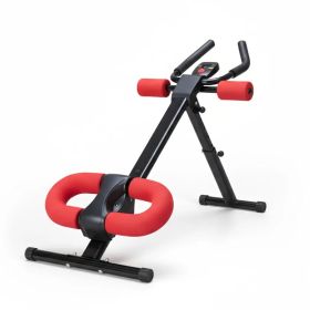Adjustable Ab Machine For Stomach Workout, Core Workout Equipment For Home Gym, Ab Trainer With 2 Incline & 5 Height Levels, Knee & Elbow Protection, (Option: Red)