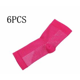 Men Women Anti Fatigue Compression Foot Sleeve Foot Ankle Compression Socks (Option: S M-Red 6PCS)