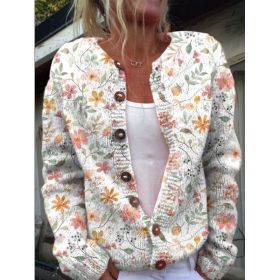 3D Digital Printing Cardigan Knitted Coat (Option: Hwjef8dcef0-M)