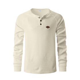 Waffle Buckle Quick-drying Raglan Henry Long Sleeve (Option: Apricot-XXL)